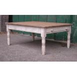 *PINE VICTORIAN COFFEE TABLE. HEIGHT 570MM (22.5IN) X WIDTH 1370MM (54IN) X DEPTH 985MM (38.75IN) [