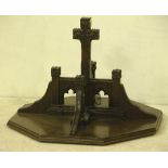 *OAK FONT COVER, CIRCA 1880S. HEIGHT 490MM (19.25IN) X WIDTH 717MM (28.25IN) X DEPTH 717MM (28.25IN)