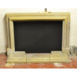 *RECONSTITUTED STONE FIREPLACE WITH BOLECTION MOULDING. 1370MM ( 54" ) WIDE X 965MM ( 38" ) HIGH X