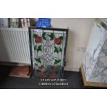 *DECORATIVE LEADED LIGHT GLASS PANEL WITH ROSES
