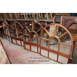*SET OF FOUR ARCHED TOP MIRRORED PANELS