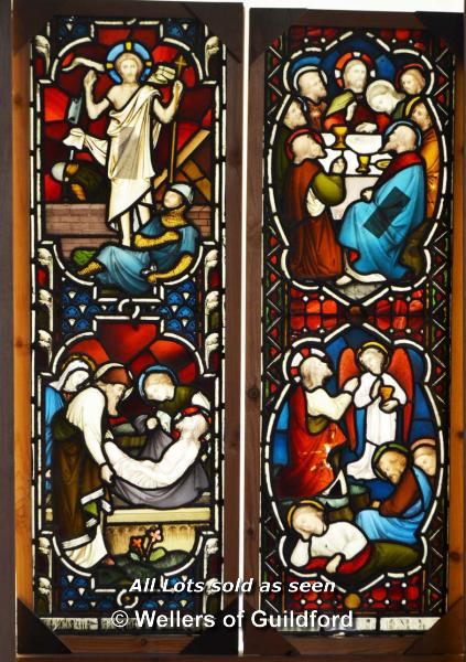 *DECORATIVE STAINED GLASS SEVEN LIGHT WINDOW DEPICTING JESUS'S LIFE Each window 340mm W x 1900mm H - Image 2 of 9