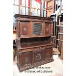 *FLEMISH CUPBOARD UNIT WITH DECORATIVE IRON WORK