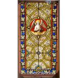 *DECORATIVE STAINED GLASS PANEL WITH ANGEL 580mmW x 1080mm H.