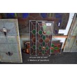 *PAIR OF LEADED LIGHT PANELS