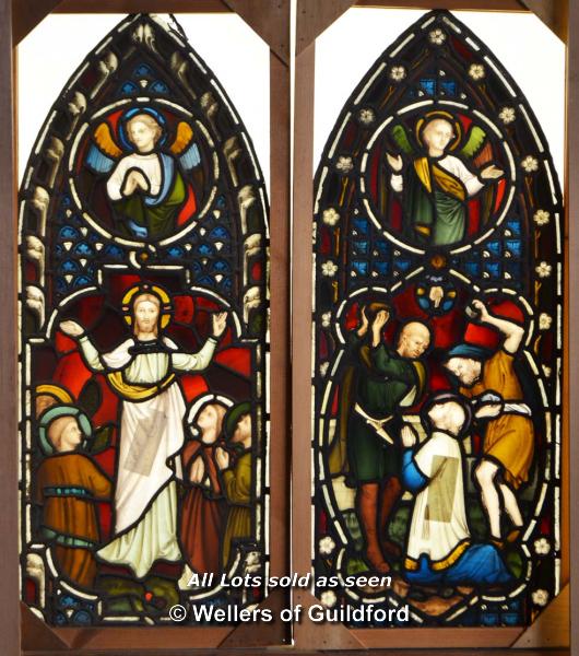 *DECORATIVE STAINED GLASS SEVEN LIGHT WINDOW DEPICTING JESUS'S LIFE Each window 340mm W x 1900mm H - Image 7 of 9