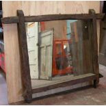 *RUSTIC MIRROR MADE WITH RECLAIMED WOOD. HEIGHT 1245MM (49IN) X WIDTH 1590MM (62.5IN) X DEPTH
