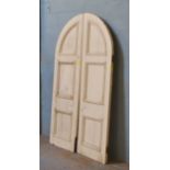 *PAIR OF PAINTED ARCHTOP DOORS. 2290MM X 1350MM X 45MM