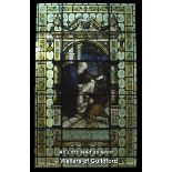 *STAINED GLASS WINDOW DEPICTING THE PRODIGAL SON. HEIGHT 1970MM X 1200MM WIDTH