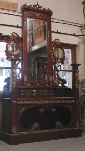 *MAHOGANY ART NOUVEAU EXHIBITION DRESSER. HEIGHT 2870MM (113IN) X WIDTH 1570MM (61.75IN) X DEPTH - Image 6 of 6