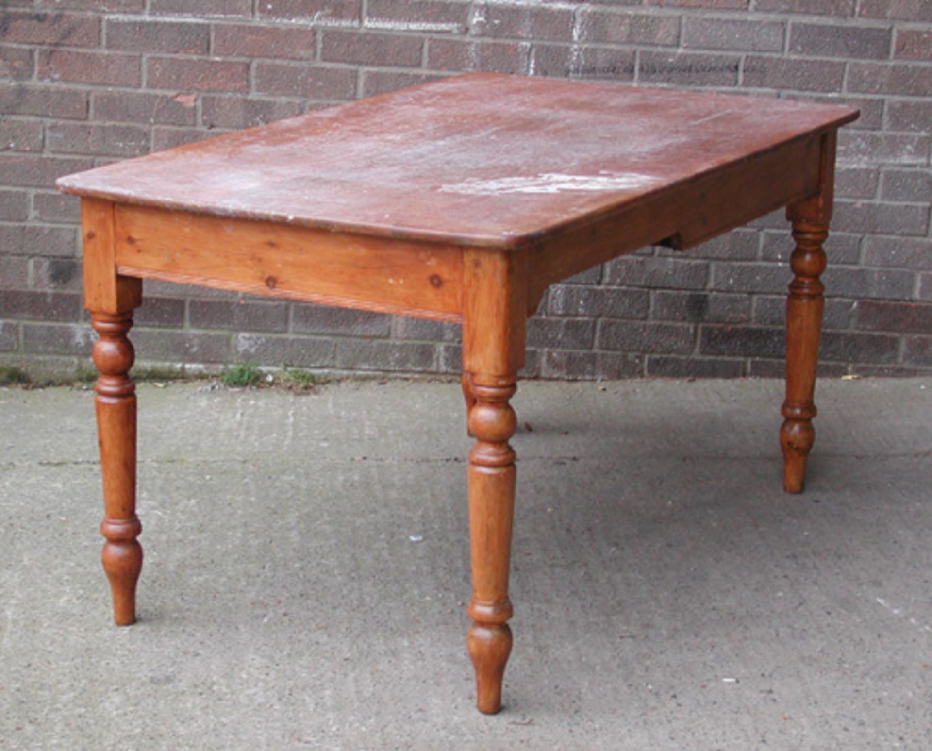 *PINE TABLE. HEIGHT 745MM (29.25IN) X WIDTH 1370MM (54IN) X DEPTH 830MM (32.5IN) [0]