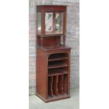 *MAHOGANY WAITERS STATION/MUSIC CABINET, EARLY 1900'S. HEIGHT 1740MM (68.5IN) X WIDTH 550MM (21.5IN)