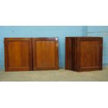 *FOUR PAIRS OF ANTIQUE MAHOGANY CUPBOARD DOORS RECLAIMED FROM A VICTORIAN DISPLAY CABINET FROM THE