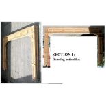 *TWO SIMILAR RECLAIMED PINE PANELLED LINTEL CASES WITH PILASTERS, CIRCA 1900. ONE AT 2885MM (