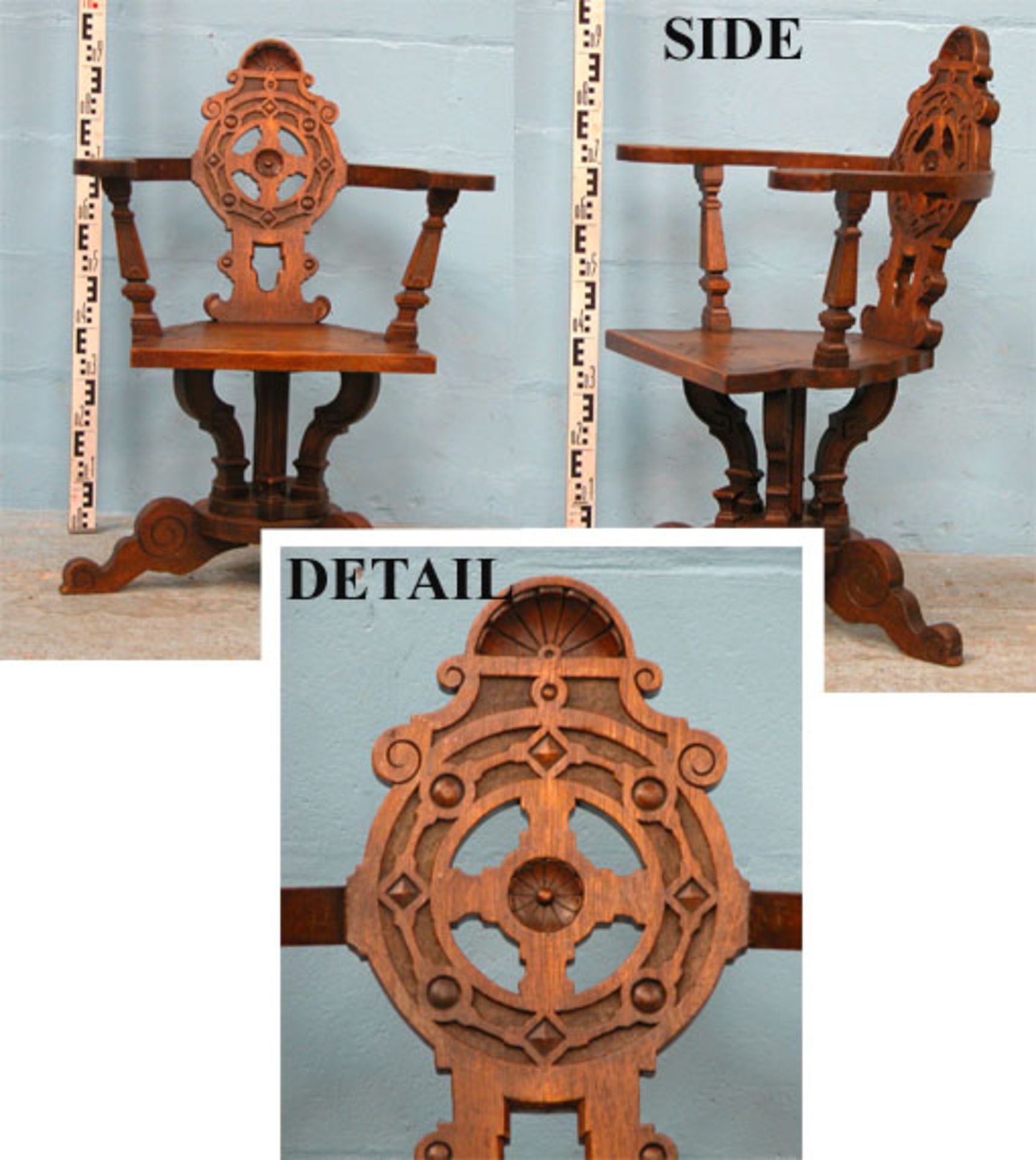 *OAK SWIVEL CHAIR, EARLY 1900S. 965MM (38IN) HIGH X 717MM (28.25IN) WIDE X 482MM (19IN) DEEP [0] - Image 5 of 5