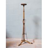 *BRASS ART NOUVEAU FLOWER STAND, CIRCA 1900. HEIGHT 1330 (52.25IN) X DIAMETER 500MM (19.5IN) OF BASE