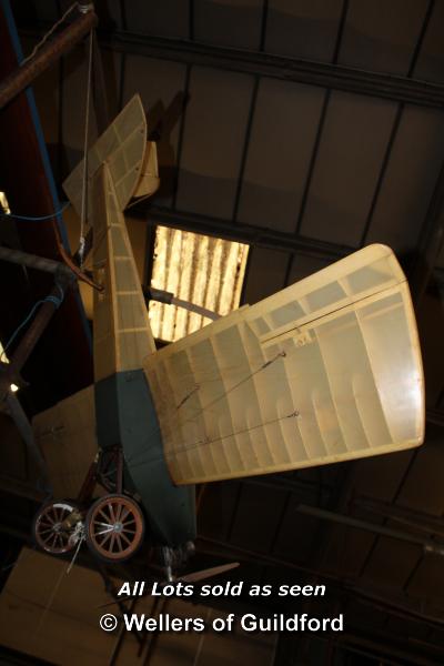 1912 WATKINS MONOPLANE. EX RADIO CONTROLLED MODEL. HEIGHT 500MM (19.5IN) WIDTH X 1820MM (71.5IN) - Image 5 of 6