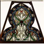 *GRISAILLE TOP DECORATIVE STAINED GLASS PANEL 760mm W x 710mm H