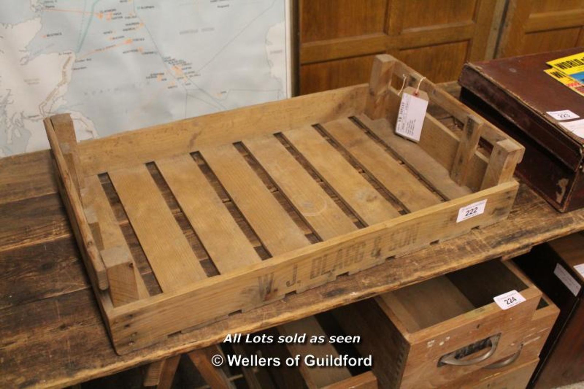*PAIR OF WOODEN APPLE CRATES