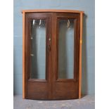 *PAIR OF OAK CURVED GLAZED PUB DOORS IN A NEW OAK FRAME. 2050MM ( 80.5" ) HIGH X 1400MM ( 55" ) WIDE