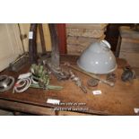 *TABLE TOP OF MIXED VINTAGE ITEMS INCLUDING A GARDEN SPRAYER, ETC.