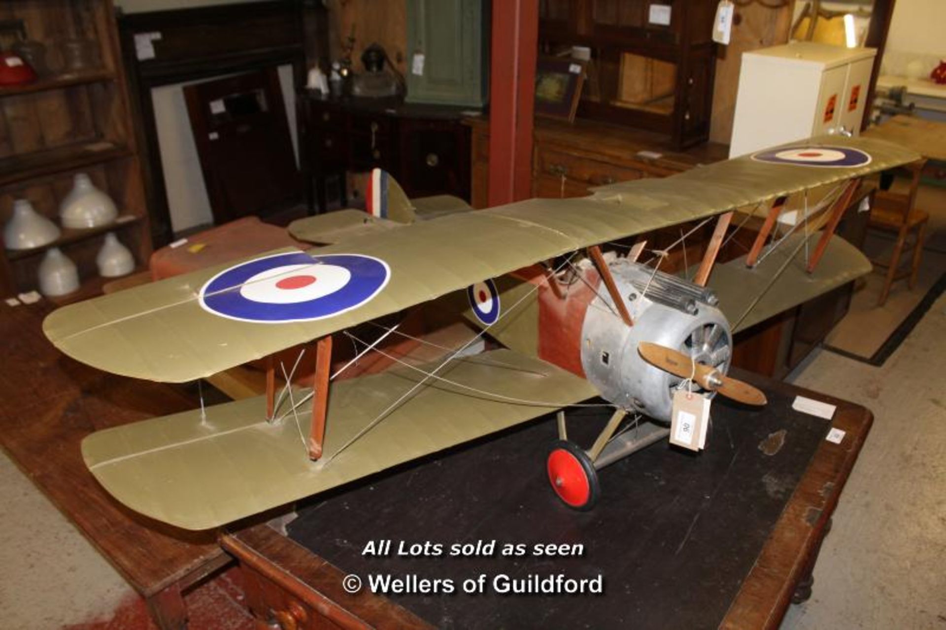 SOPWITH CAMEL, FLYING MODEL. 2135MM ( 84" ) WIDE X 1400MM ( 55" ) DEEP X 660MM ( 26" ) HIGH. [0] - Image 6 of 13