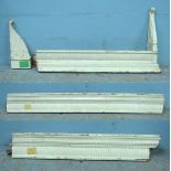 *3.9M RUN OF RECLAIMED PINE CORNICE, PLUS TWO CORBELS, IN THREE SECTIONS. CIRCA 1900 [0]