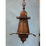 *DECORATIVE LIGHT FITTING IN A MOORISH STYLE, LATE 1900S. HEIGHT 1580MM (62.25IN) X WIDTH 995MM (