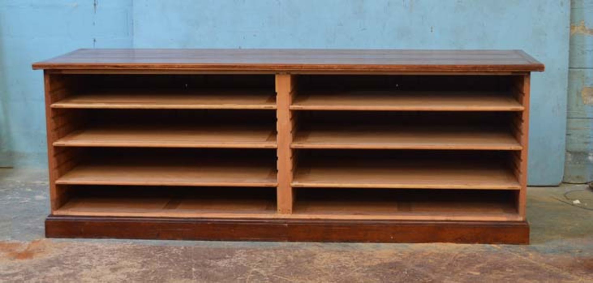 *ANTIQUE MAHOGANY COUNTER ADAPTED FROM A VICTORIA & ALBERT MUSEUM CABINET. 2780MM X 1015MM X 925MM - Image 3 of 9