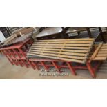 *SET OF THREE PINE BENCHES