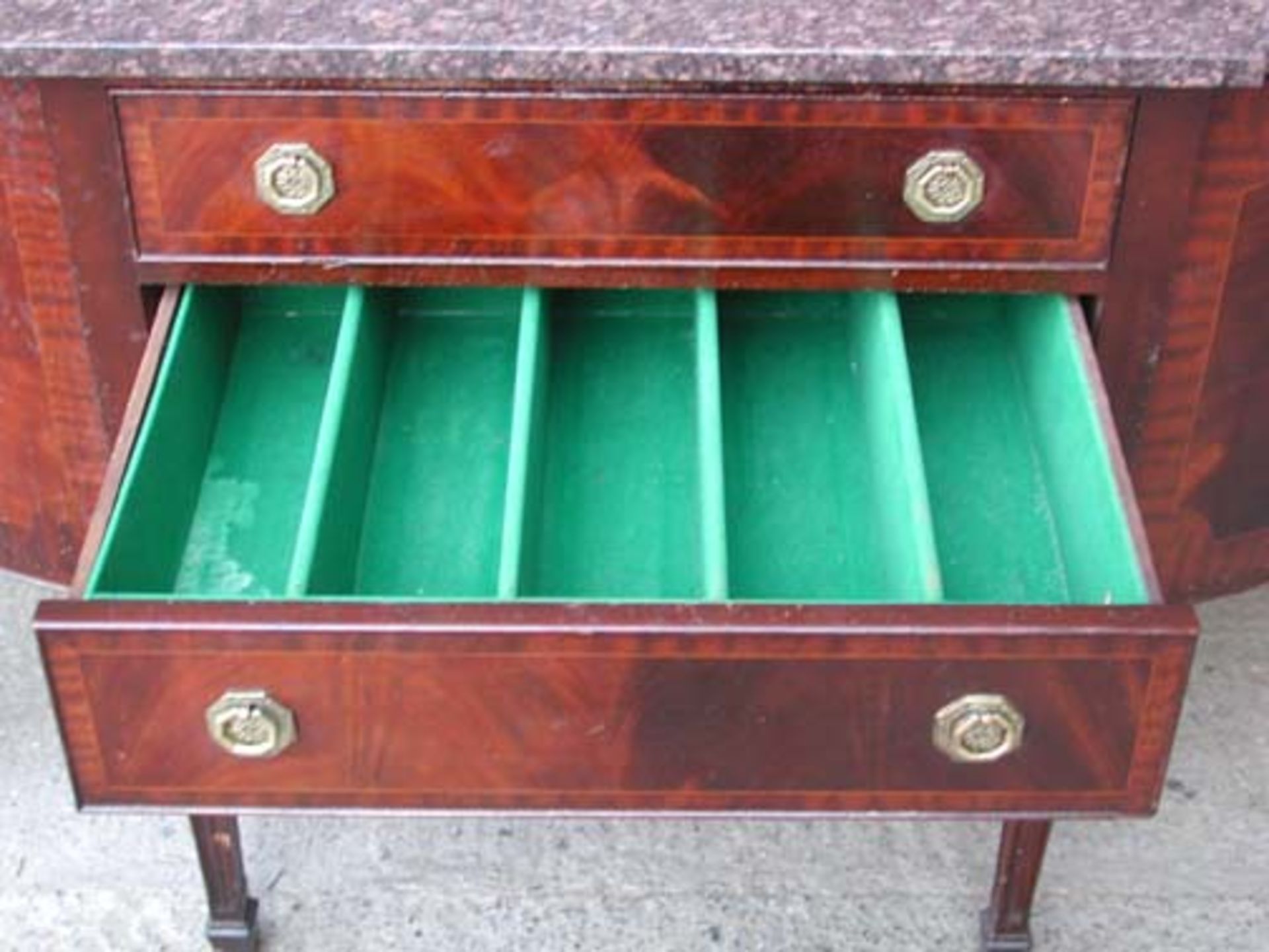 *GRANITE TOPPED SIDEBOARD/SERVER. LATE 1900'S. HEIGHT 920MM (36.25IN) X WIDTH 1525MM (60IN) X - Image 2 of 4