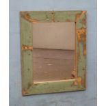 *MIRROR MADE FROM RECLAIMED WOOD WITH ORIGINAL PAINT FINISH. 1100MM ( 43.25" ) HIGH X 600MM ( 23.