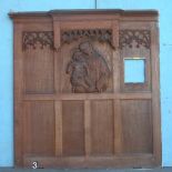 *CARVED OAK RELIEF PANELS DEPICTING MADONNA AND CHILD