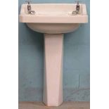 *TWYFORDS 'VITROMANT' BASIN. HEIGHT 880MM (34.5IN) X WIDTH 550MM (21.5IN) X DEPTH 425MM (16.5IN) [