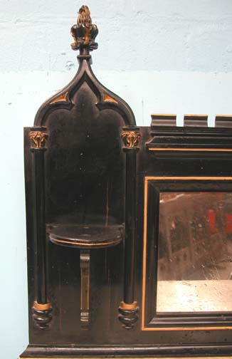 *EBONISED & GILDED STRAWBERRY HILL GOTHIC SIDEBOARD WITH WHITE MARBLE TOP CIRCA 1860. HEIGHT - Image 4 of 6