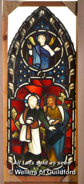 *DECORATIVE STAINED GLASS SEVEN LIGHT WINDOW DEPICTING JESUS'S LIFE Each window 340mm W x 1900mm H - Image 9 of 9