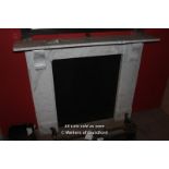 *WHITE MARBLE FIRE SURROUND WITH CORBELS [0]