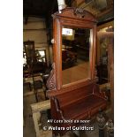 EDWARDIAN MAHOGANY MIRROR WITH SHELF AND DRAWERS [0]