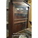 *GLAZED ANTIQUE MAHOGANY DISPLAY CABINET. 1190MM X 830MM X 230MM