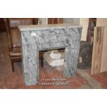 *POLISHED COMPOSITION STONE FIRE SURROUND WITH MARBLE PAINT EFFECT