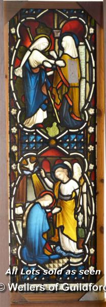 *DECORATIVE STAINED GLASS SEVEN LIGHT WINDOW DEPICTING JESUS'S LIFE Each window 340mm W x 1900mm H - Image 5 of 9