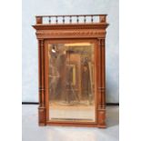 *ANTIQUE FLEMISH OAK CARVED MIRROR. 805MM ( 32" ) WIDE X 1175MM ( 46.25" ) HIGH X 100MM ( 4" )