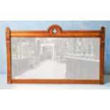 *GOTHIC OAK VICTORIAN SIDEBOARD MIRROR. 2035MM ( 80" ) WIDE X 1200MM ( 47" ) HIGH X 75MM ( 3" ) DEEP