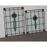 *TWO PIECES OF LEADED LIGHTS. ONE @ HEIGHT 840MM X WIDTH 630MM, ONE @ HEIGHT 725MM X WIDTH 660MM [