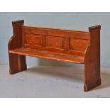 *VICTORIAN PINE PEW. 1640MM ( 64.5" ) WIDE X 930MM ( 36.5" ) HIGH X 440MM ( 17.5" ) DEEP. SEAT