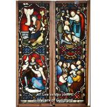 *DECORATIVE STAINED GLASS SEVEN LIGHT WINDOW DEPICTING JESUS'S LIFE Each window 340mm W x 1900mm H