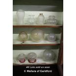 *COLLECTION OF TEN MIXED FROSTED GLASS SHADES