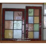 *TWO PANELS OF LEADED GLASS