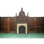 *HIGHLY CARVED ANTIQUE GOTHIC ENGLISH OAK LINENFOLD PANELLED ROOM. 8M LONG ( 315" ) X 5.5M WIDE (