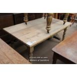 *PINE TABLE MADE FROM RECLAIMED WOOD. 1735MM ( 68" ) WIDE X 960MM ( 37.75" ) DEEP X 770MM ( 30.25" )